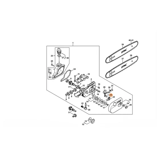 STIHL  Zestaw czołowego koła zębatego/śruba napinacza 1129 007 1000